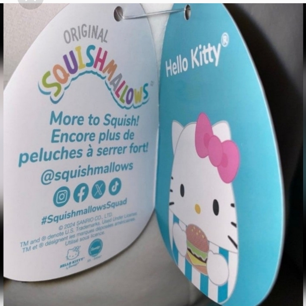 Squishmallows 20” Hello Kitty Plush holding  hamburger NWT - Picture 4 of 7